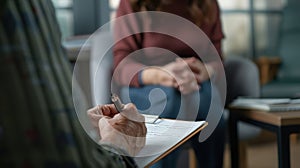 The therapy session notes.AI generated image