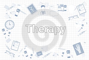 Therapy Stuff On Squared Notebook Paper Background Medicine Equipment Workplace Concept