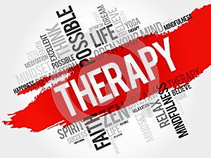 Therapy word cloud collage