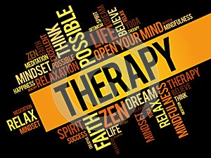 Therapy word cloud collage
