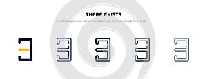 There exists icon in different style vector illustration. two colored and black there exists vector icons designed in filled,