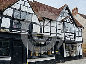Old framed shop front. Midhurst. Sussex. UK