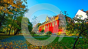 There is Karlstejn in the middle of the picture surrounded by forest and fields. It is a beautiful place in middle of Europe in