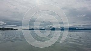 There are light ripples on the surface of the water.