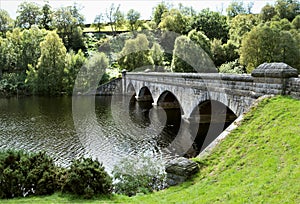 Bridge over Leighton Reservoir POV2 in Swinton, Ripon, North Yorkshire, England. photo