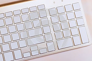 There are no inscriptions on a blank button computer keyboard