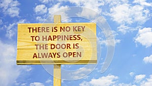 There is no key to happiness