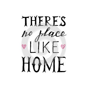 There is no place like home lettering poster