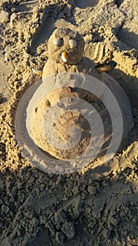 When there is no snow, you can dazzle a snowman from wet sand