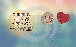 There is always a reason to smile with heart and smile emoji photo