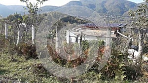 There is a small house in the garden on the top of the hill of Caycuma, Turkey