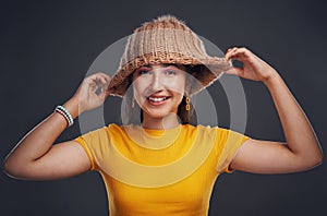 There is always time to be playful. Cropped portrait of an attractive teenage girl wearing a beanie and feeling playful