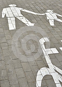 Sign on the road for bicycles