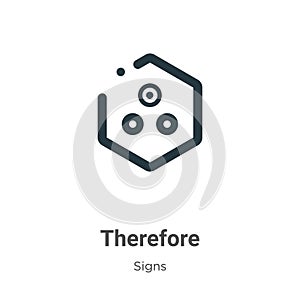 Therefore symbol vector icon on white background. Flat vector therefore symbol icon symbol sign from modern signs collection for photo