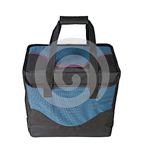 Thermal bag on the white background - close up.  For food transportation
