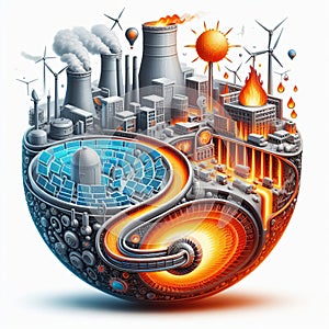 Thermal Energy Heat energy produced by combustion, nuclear eact photo