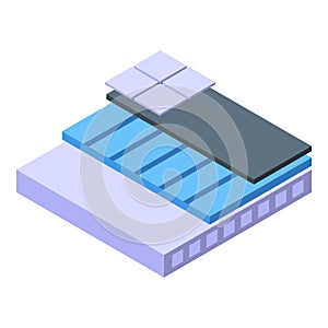 Thermal floor icon isometric vector. Climate tile layer
