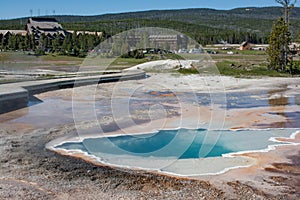 Thermal Hot Spring Sulfur pools in Yellowstone National Park