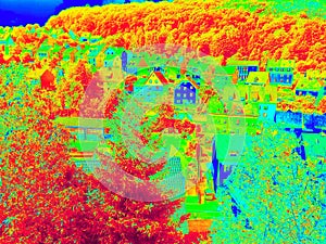 Thermal image recordings of temperature differences