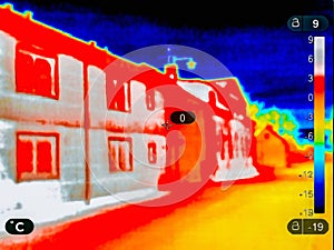 Thermal image of a small town