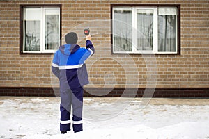 Thermal imager camera inspection. Recognition of the temperature of the heating system during construction and planning