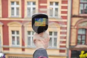 thermal imaging at building heat loss inspection