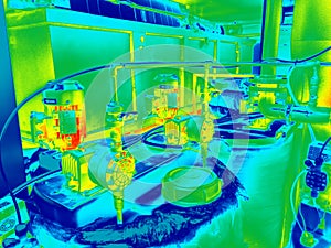 Thermal imaging of the engineering system. Electrician, plumbing photo