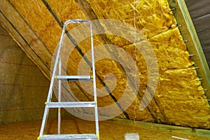 Thermal insulation of the attic in the house