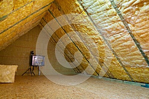 Thermal insulation of the attic in the house
