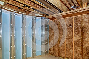 Thermal insulation with house construction site basement walls