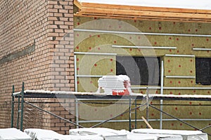 Thermal insulation of the house.Installation of thermal insulation materials