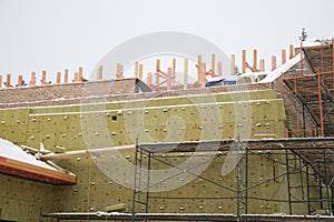 Thermal insulation of the house.Installation of thermal insulation materials
