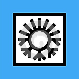 Thermal insulation icon with sun and snowflake symbol