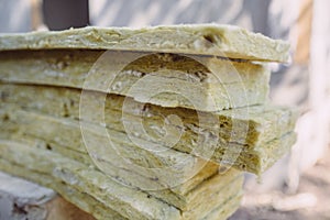 Thermal insulation material folded layers