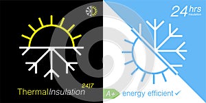Thermal insulation temperature icon