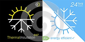 Thermal insulation temperature icon photo