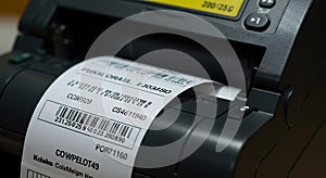 Thermal Label Printer Printing Barcode Label for Product Shipping