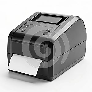 Thermal label printer on white background