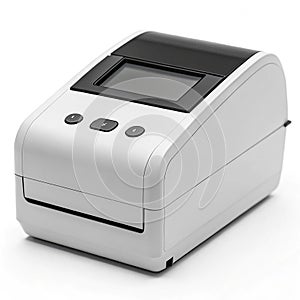 Thermal label printer on white background