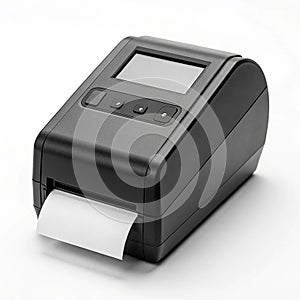 Thermal label printer on white background