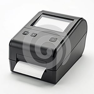 Thermal label printer on white background