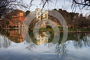 Thermal lake in Alhama de Aragon, famous for its spas, Spain