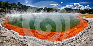 Thermal lake Champagne Pool, New Zealand