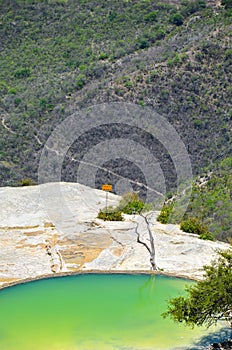 Thermal Mineral Spring and the artificial pool Hierve el Agua, Oaxaca, Mexico. 19th May 2015