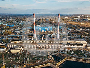 Thermal power plant. Aerial view