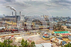 Thermal power plant. Aerial view.