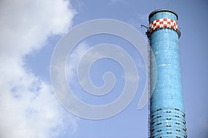 Thermal power plant blue smoke tower