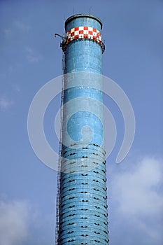 Thermal power plant blue smoke tower