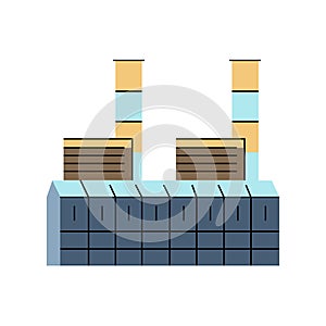 Thermal power plant color line icon. Alternative energy source.