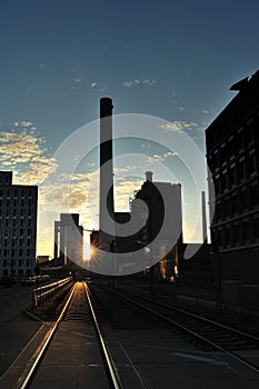 Thermal power plant silhouette